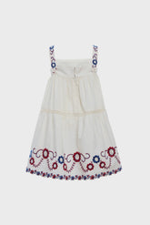 White Soren Embroidery Sleeveless Dress